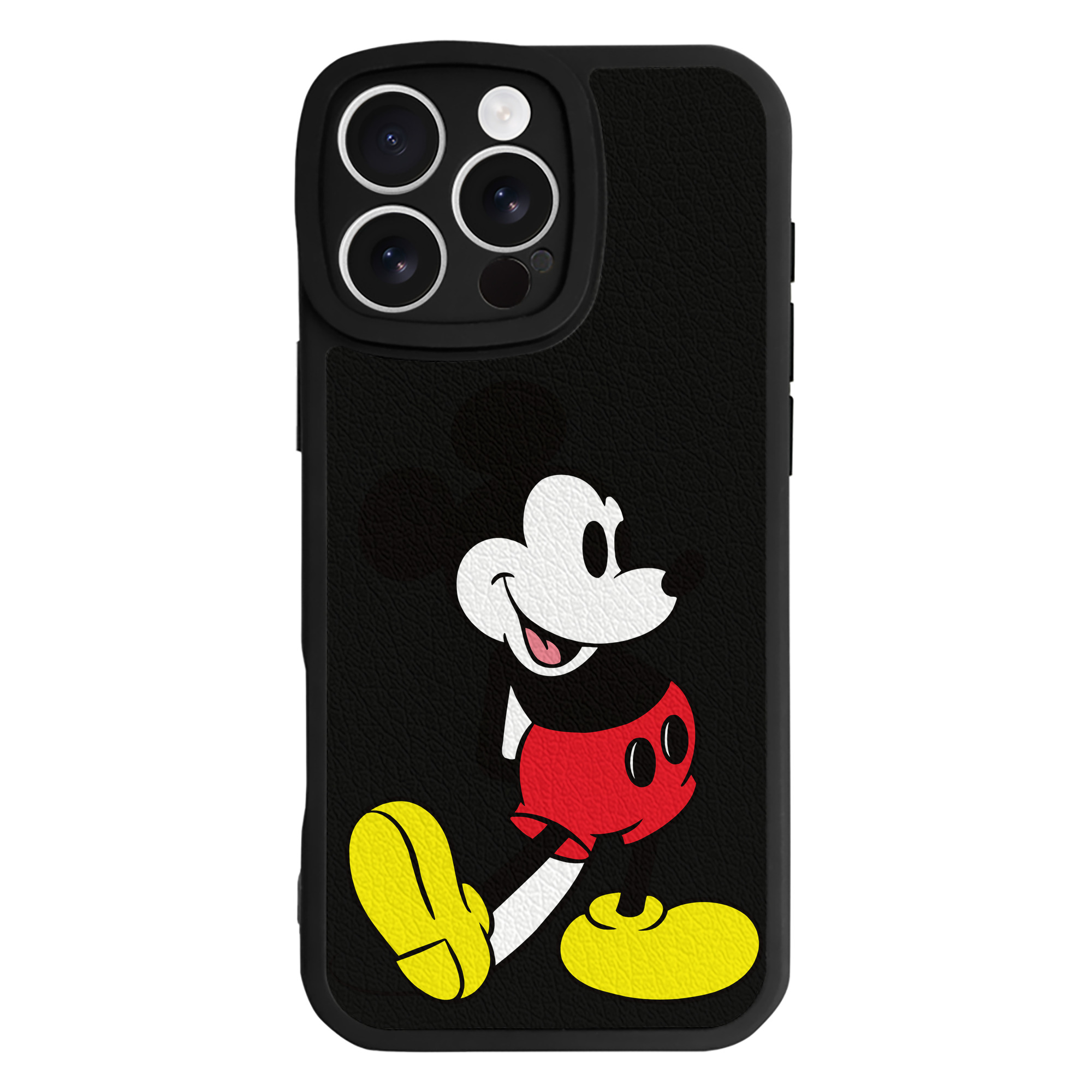 （画像用） ミッキーマウス Mickey Mouse 【iPhone 16シリーズ対応】シリコンスマホケース（レザー調） 材質：シリコン